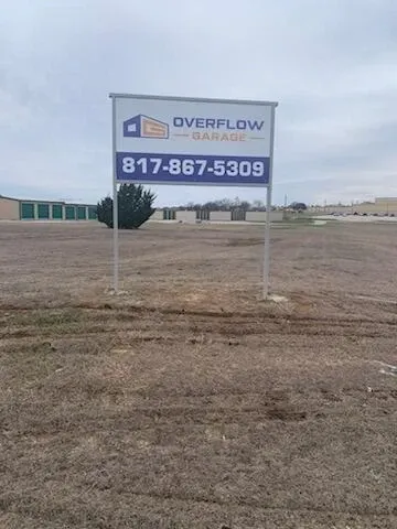 Exterior sign at Overflow Garage