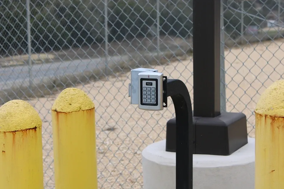 Keypad for gate access at Overflow Garage