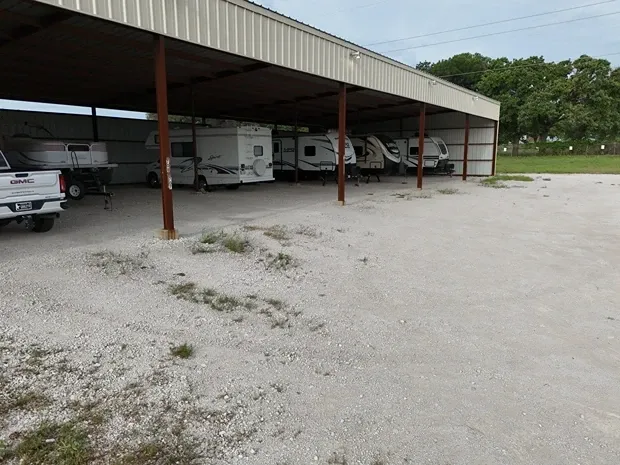 Covered RV storage at Overflow Garage
